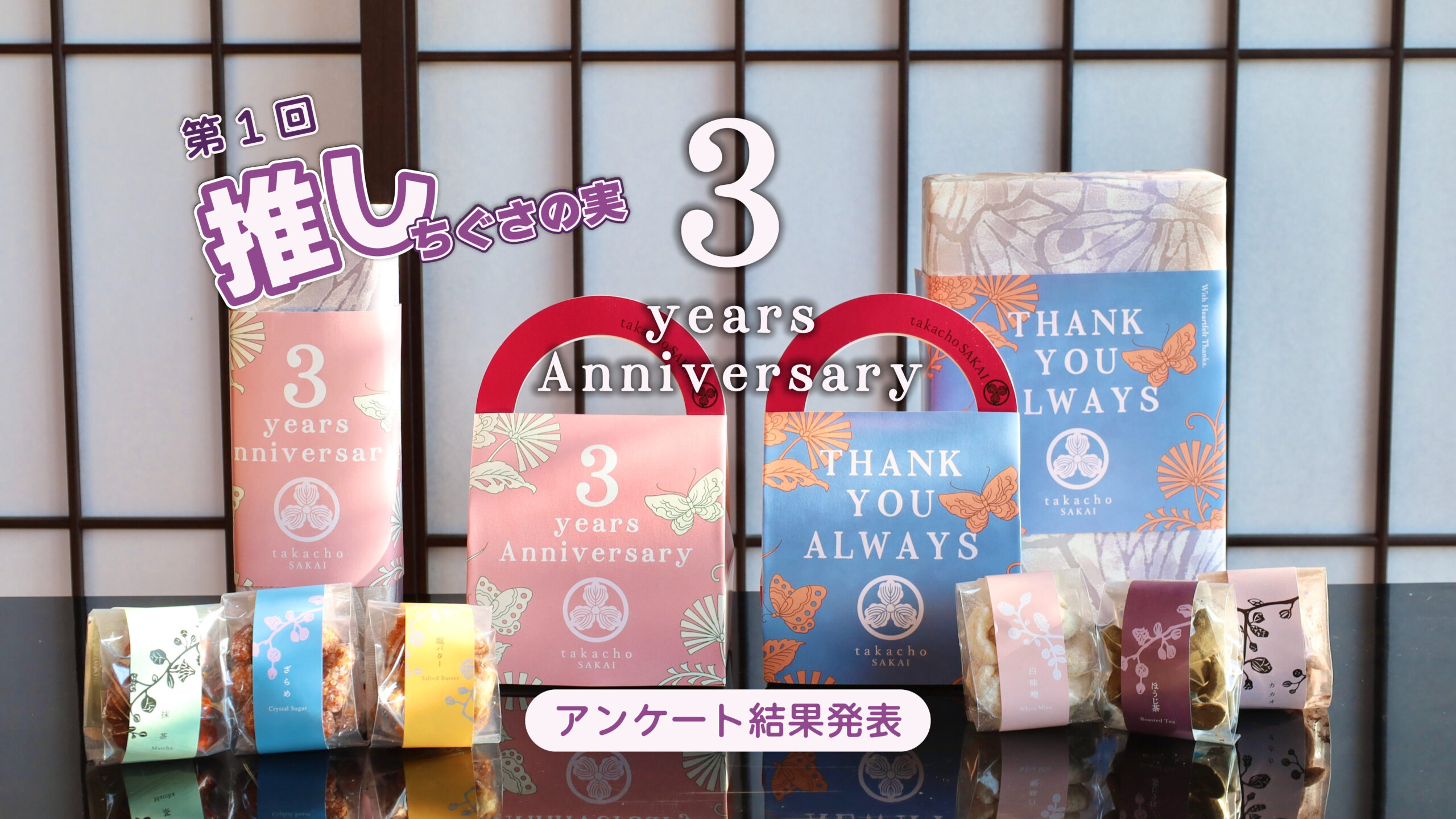 甘味処たか長3周年記念第1回推しちぐさの実アンケート結果発表